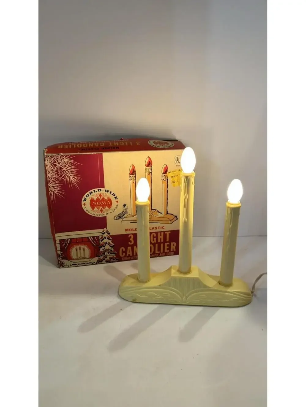 Vintage 50’s 3 Light Window Candles Tested And Works Pre Owned In Original Box